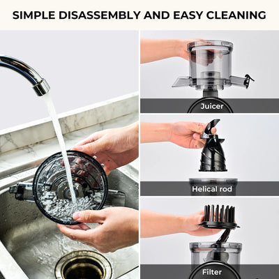 Cold Press Juicer, Slow Masticating Juice Extractor, Easy to Clean
